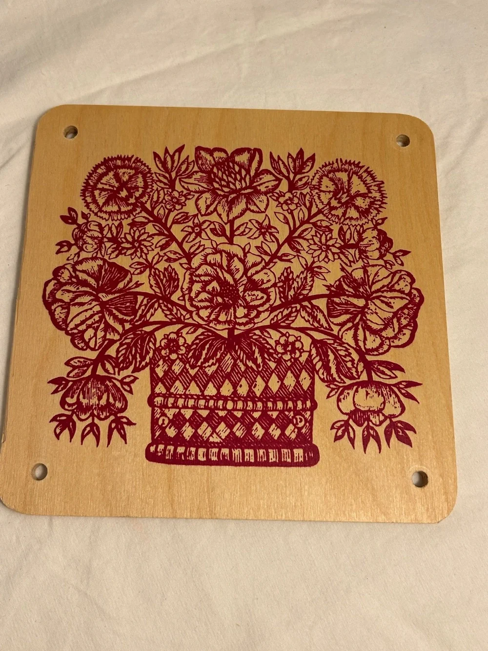 Vintage Wooden Flower Press Top Floral Craft Replacement Board boho art print